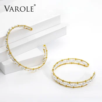 VAROLE Handmade Perle Naturale Manșetă Bratari Pentru Femei Accesorii de Culoare de Aur Bratari Bijuterii de Moda Prieteni Cadouri Pulseira