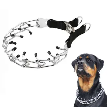 Câinele Dinte de Formare Guler, din Metal Sufoca vârf de cuțit de Câine Guler cu Confort Sfaturi