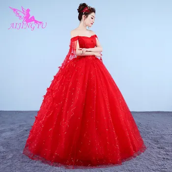 AIJINGYU 2021 fata Personalizate noi de vânzare fierbinte ieftine minge rochie de dantelă sus înapoi formale rochii de mireasa rochie de mireasa WK406