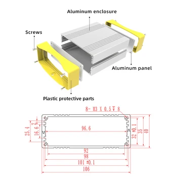 Cabina de Server Metal Box Proiect K07 106*40 mm Protejate cu Plastic End Panoul de Cabina