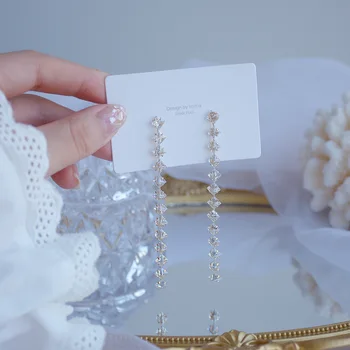 14k Aur veritabil Moda Bijuterii Cristal Ciucure Rafinat Cercei Simple pentru Femeie Petrecere de Vacanță Elegant Cercel
