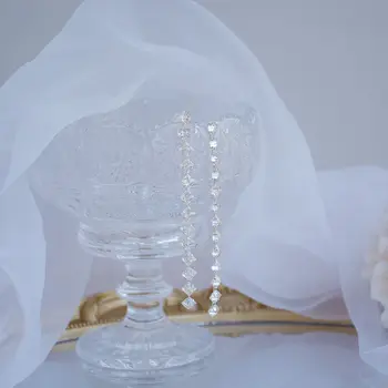 14k Aur veritabil Moda Bijuterii Cristal Ciucure Rafinat Cercei Simple pentru Femeie Petrecere de Vacanță Elegant Cercel