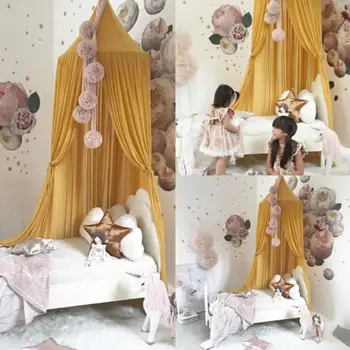 Nordic Stil Printesa Din Dantela Copii Baby Cameră Cu Pat Cu Baldachin Plasă De Țânțari Cortina Lenjerie De Pat Dome Cort Pat Baldachin De Compensare Bedcover