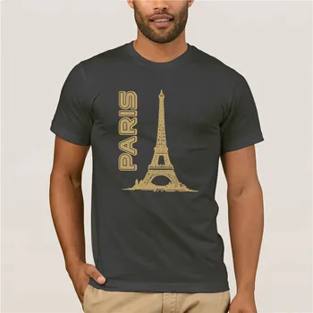 Imprimate T-shirt echipajul gât maneca scurta casual Paris cu Turnul Eiffel Aur franceză Franța Iubitorii de Modă Creative Graphic T-shirt
