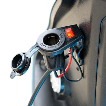12-24V Motocicleta Bricheta Priza cu Suportul de lumină LED-uri comutator ignifug ABS pentru încărcare telefon, tableta, GPS
