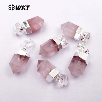 WT-P1332 Elegant, de Culoare Roz Quartz Placat cu Argint Cerc de Cristal Rose Coliere Pandantive pentru Femei Bijuterii DIY