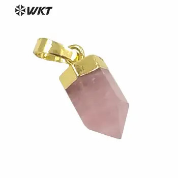 WT-P1332 Elegant, de Culoare Roz Quartz Placat cu Argint Cerc de Cristal Rose Coliere Pandantive pentru Femei Bijuterii DIY