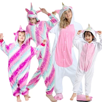 2019 Iarna Pijamale Pijamale Pentru Fete Baieti Kugurumi Panda Ochi De Lup Pijamale Flanel Pijamale Copii Copii Licorne Pijamale