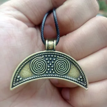 Slavă Lunula Pandantiv Fertilitate Bijuterii Pentru Femei Colier Vechi Viking Protecție Luna Talisman Amuletă