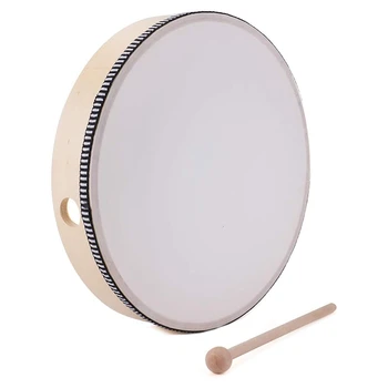 10 Inch Tamburina Instrument de Percuție pentru Portabile din Lemn, Tamburină, Tobă cu Copan de Percuție Jucărie Muzicală