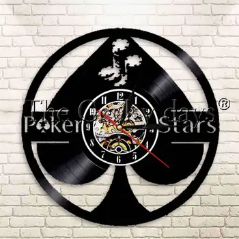 1bucată Asul De Pică Poker Blackjack Joc disc de Vinil Ceas de Perete Carte de Joc joc de Noroc Poker Stars Contemporane Ceas de Perete