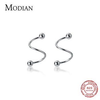 Modian Trendy Argint 925 Geometrice Val Linie Stud Cercel pentru Femei Minimalist Cercel Moda Bijuterii Fine Brincos