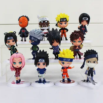 7cm 6pcs/mult Anime-ul Naruto Figura Jucărie, Sasuke, Kakashi, Sakura Gaara Itachi Obito, Madara Killer Bee Mini Model de Papusa pentru Copii
