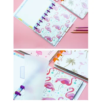 Creative Papetărie Flamingo Inima Blocnotes A5 Notebook Ciuperci Gaura Inel De Culoare Catarama Obligatorii De Imprimare Color Student Consumabile