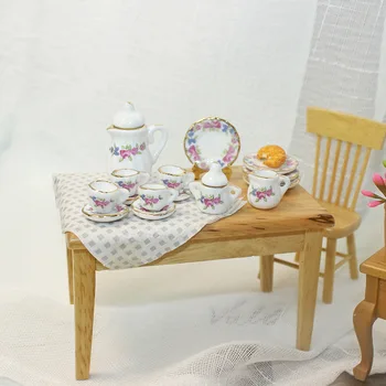 1set Mini ceramice set de ceai ceașcă de ceai in Miniatura alimente juca pentru Blyth bo11 1/6 1/12BJD Păpuși accesorii Bucatarie jucarii