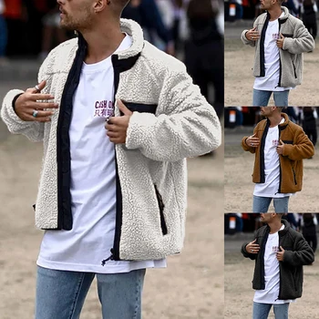 Iarna Barbati Polar Fleece Gros Sacou Cald Premium Vrac Moda Streetwear de sex Masculin Jacheta Cardigan de Îmbrăcăminte pentru Bărbați Sacou