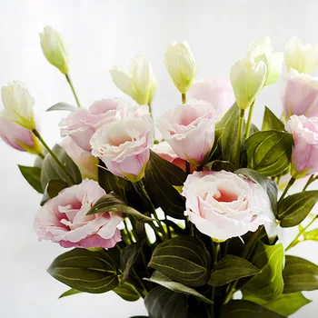 6PCS/lot Europene Flori Artificiale 3Heads Eustoma de Flori de Mătase Fals Gradiflorus Lisianthus Nunta Toamna Decor Acasă
