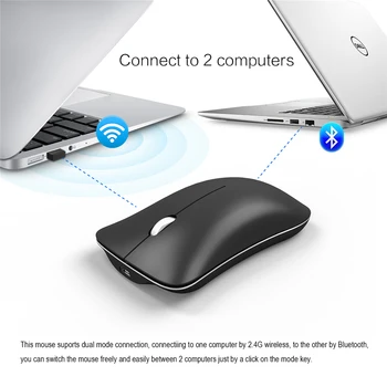 Fără fir Bluetooth 3.0 Mouse + 2.4 Ghz 1600 DPI Wireless Mut Mouse-ul să faceți Clic USB Reîncărcabilă Economizor de Energie Soareci pentru Desktop Laptop