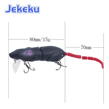 JEKEKU 1 buc Nou Artificială Mouse-ul Momeală de Pescuit din Plastic Rat Pescuit Multi-comun Momeală, Momeală de Pescuit cu Cârlige de Pescuit