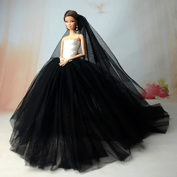 Papusa Rochii Doamnă Elegantă Rochie Neagră Pic Rochie de Seara Haine pentru Păpuși Barbie Pentru 1/6 BJD Papusa Cadou Papusa Accesorii Cadouri