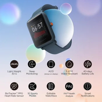 Noi 2020 Amazfit Bip S Lite Bluetooth Smartwatch 5 ATM Rezistenta la Apa Push Mesaj de Notificare Inteligent PAI Asistent de Sănătate