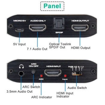 2020 HDMI Audio Extractor 4K HDMI SPDIF Converter 5.1 HDMI la HDMI la RCA Splitter Optic TOSLINK Comutator Digital 7.1 Adaptor HDMI