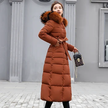European Stil Jacheta De Iarna Pentru Femei Cu Glugă Cu Blană Cald Îngroșa Femei Haină Lungă De Sex Feminin Parka