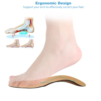 Elino Piele Orteze Pantofi Branț Bărbați Femei Picior Plat Corectă Suport Arc Ortopedice Saltea Branțuri Pentru Picioare Pantofi Tampoane
