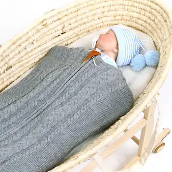 Copil de Dormit Saci de Plicuri pentru Cărucior Sleepacks Toamna Iarna Solid Tricotate pentru Sugari Bebes Sleepsack Copii Copilul de schimbare de Scutece Wrap