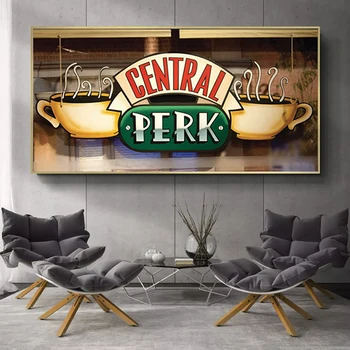 Central Perk Cafe Panza Pictura Prieteni Show TV Postere si Printuri Scandinave Arta de Perete Imagine Cuadros pentru Living Decorul Camerei