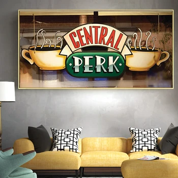 Central Perk Cafe Panza Pictura Prieteni Show TV Postere si Printuri Scandinave Arta de Perete Imagine Cuadros pentru Living Decorul Camerei