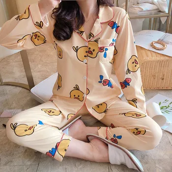 Toamna Pata femei Pijama Sleepwear Sexy Moale drăguț Confortabil camasa de noapte, Pijama Seturi de Somn Solid Pijamale Manșon Complet xxl