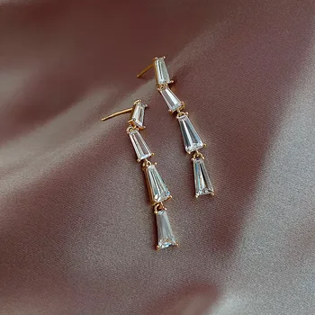2020 coreeană nou design de moda bijuterii de înaltă calitate de cupru zircon incrustate geometric multistrat elegant de zi cu zi femei cercei