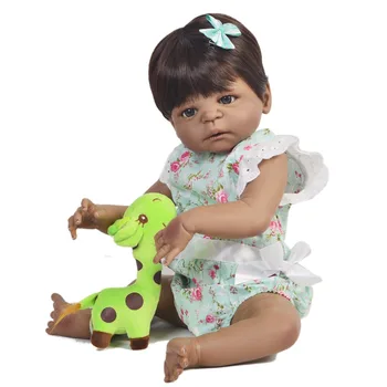 Moda 23 Inch 57 cm Fata Nou-născut Complet Corp Silicon Renăscut Păpuși Realiste Copii Tovarăș de joacă Jucării pentru Copii Fata ChristmasGifts