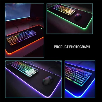 RGB LED Light Gaming Mouse Pad Mare Joc Non-Alunecare Pad-Birou Calculator de Cauciuc Mouse-ul Mat de PC-Tastatura Laptop Mause Covor