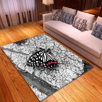 3D Vis Fluture model imprimat de Dimensiuni mari Covoare Pentru Camera de zi Dormitor Zonă de Covoare Cafea, Masă, Covor Podea Decor acasă Mats