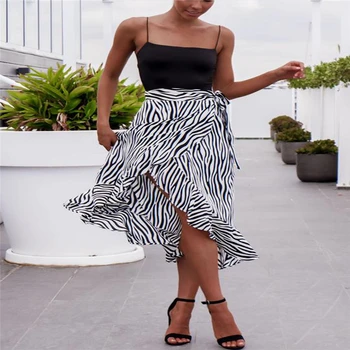 Faldas Mujer Moda 2019 Femei Folie Sarong Fusta Lunga Zebra Stripe Beach Acoperi Boem Boho Halat Boem Stil Clasic rece