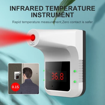 LCD Termometru cu Infraroșu Piață Birou, Hotel, Școală, Locuri Publice Non-Contact IR Fruntea Corpului de Alarmă de Temperatură a Peretelui Instrument