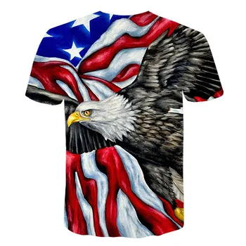 Flying Eagle Imprimate 3D T-shirt Barbati Femei statele UNITE ale americii Flag maneci scurte Hip Hop Amuzant Vultur tricou Baieti Fete Dropship Tricouri Homme
