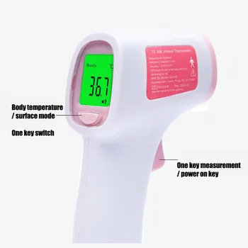Non-contact Digital cu Infraroșu pentru Măsurarea Temperaturii Ecartament Instrumente Electronice de Acasă Termometro Arma Cu Display Lcd Alarmă de Febră