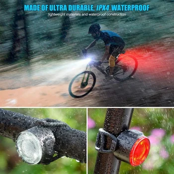 Bicicleta Fata-Spate, Kit de Lumina LED Lumini pentru Biciclete Set Incarcare USB Bicicleta de Siguranta Fata Far Stop Spate Lumina de Lanterna