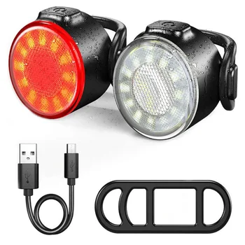 Bicicleta Fata-Spate, Kit de Lumina LED Lumini pentru Biciclete Set Incarcare USB Bicicleta de Siguranta Fata Far Stop Spate Lumina de Lanterna