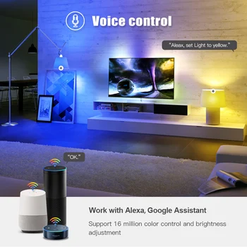 Wifi Inteligent Bec RGB +Alb +alb Cald Bec Led E27 Tuya de Viață Inteligentă APP Estompat Control Vocal Lucra cu Alexa,google Acasa
