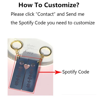 2 buc/set Personalizat Cântec Cod Breloc Moda Forma de Inima Pentru Cuplu Iubitorii de brelocuri Cadou Unic, Personalizat Spotify Cod брелок