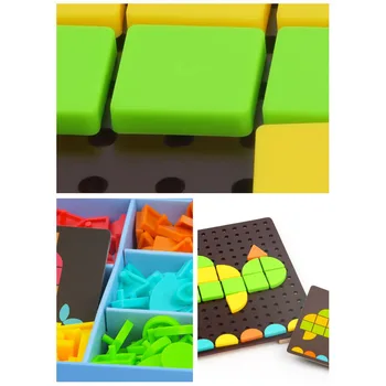 Mideer Puzzle Jucarii pentru Copii cu forme Geometrice Puzzle Mozaic ABS Vechi Interactive, Jucarii Creative, Jucarii Educative pentru Copii Cadouri 3-7Y
