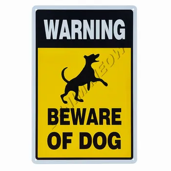 Nou Stil Feriți-vă de Câine Vintage din Metal Staniu Semn Fumatul interzis Parcarea Arta de Perete Poster Pub Zona Publică Pictura Decor Acasă WY104