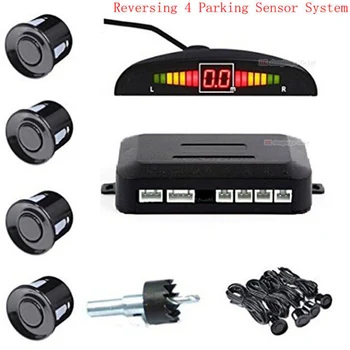 Rezistent la intemperii 4 Vedere din Spate Senzor de Parcare Auto Reverse Backup Kit Radar cu Display LED Monitor auto sistem de parcare