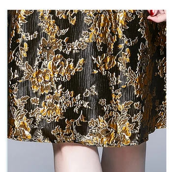 Simgent Jacquard Dress coreeană de Moda de Vara Femei fără Mâneci O Linie de Aur Elegant Rochie de Epocă Vestidos Halat Femme SG061211