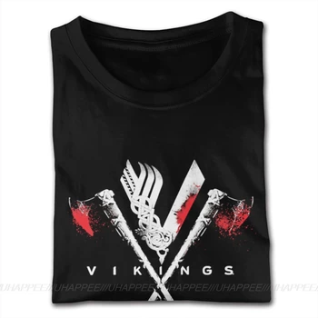 Mâneci Scurte Gât Rotund Din Bumbac Vikingii Logo Tricou Conveniency Lui S Shirt