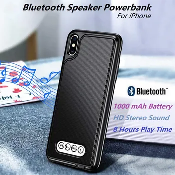 3 în 1 Difuzor Bluetooth Hi-Fi Caz de Telefon Power Bank de Protecție CaseTPU Hard Shell Cover Pentru iPhone 6/6S 7 8 Plus X/XS Max XR